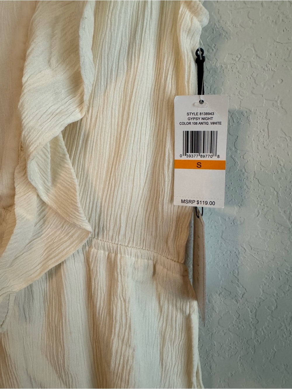 1STATE Cream Ruffle V-Neck Dress small - Picture 3 of 4